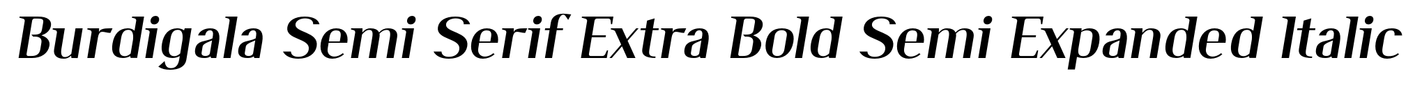 Burdigala Semi Serif Extra Bold Semi Expanded Italic image